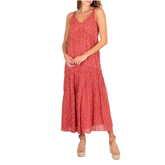(XXL)- Joie Bondi Sleeveless Animal Print Maxi Dress- Tea Rose - Picture 1 of 12